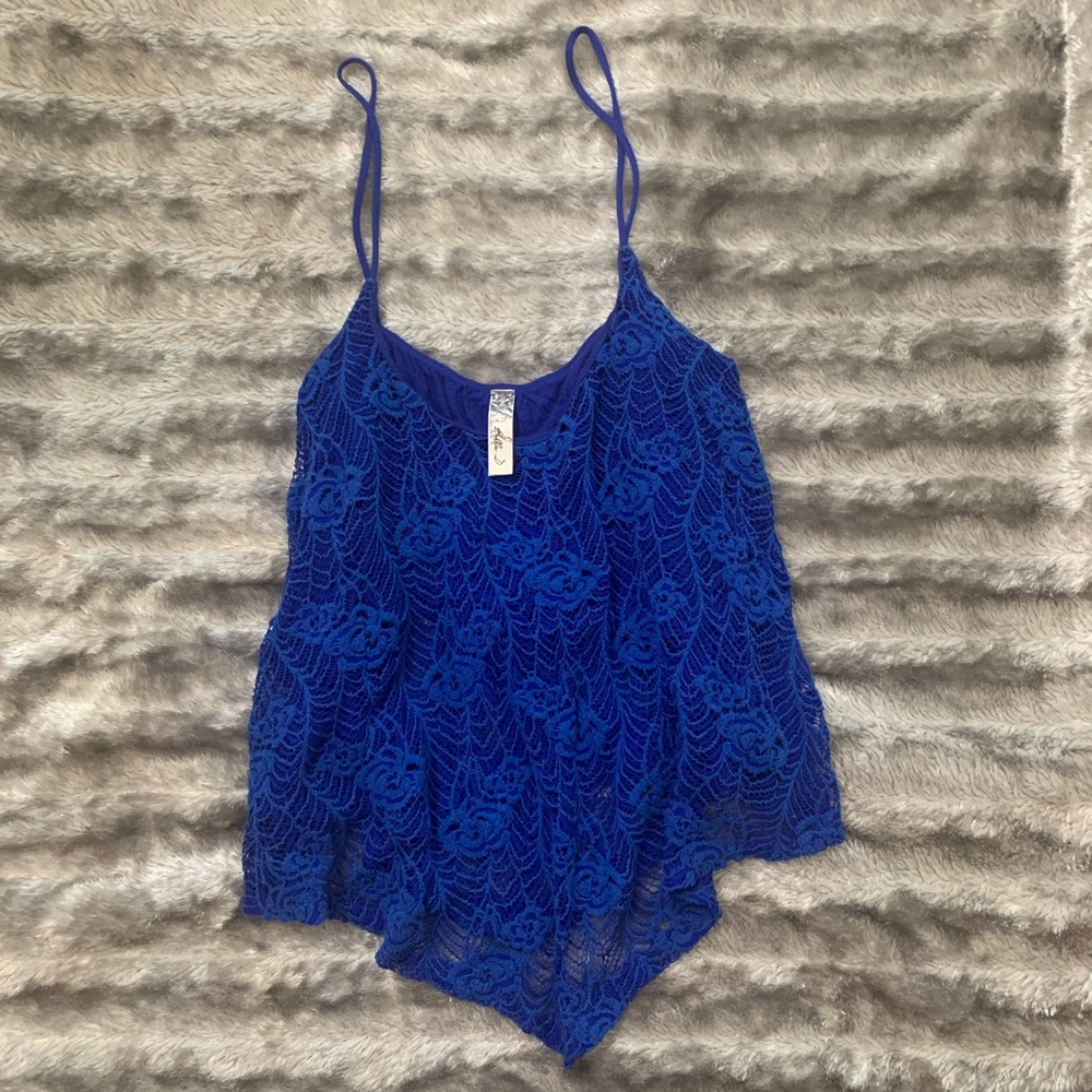 Bella D Opal Blue Lace Top